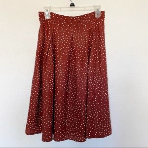 Shein Zip Back Polka Dot Flare Skirt